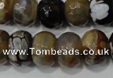 CAG4598 15.5 inches 12*16mm faceted rondelle fire crackle agate beads