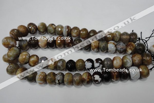 CAG4598 15.5 inches 12*16mm faceted rondelle fire crackle agate beads