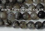 CAG4600 15.5 inches 4mm faceted round fire crackle agate beads