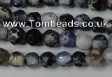CAG4602 15.5 inches 4mm faceted round fire crackle agate beads