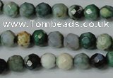 CAG4604 15.5 inches 4mm faceted round fire crackle agate beads