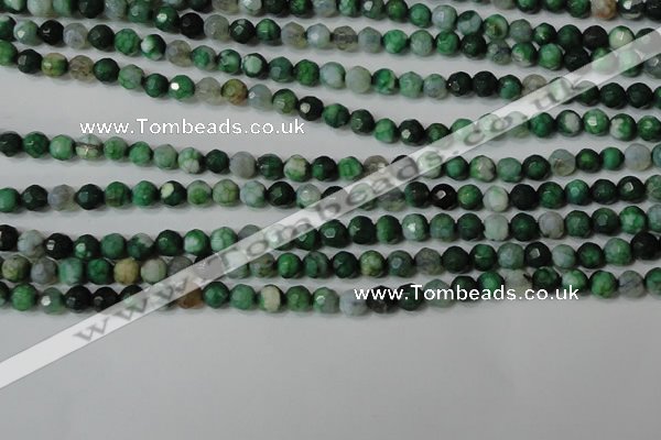 CAG4605 15.5 inches 4mm faceted round fire crackle agate beads