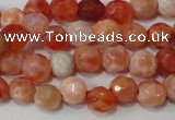 CAG4607 15.5 inches 4mm faceted round fire crackle agate beads