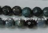 CAG4610 15.5 inches 6mm faceted round fire crackle agate beads