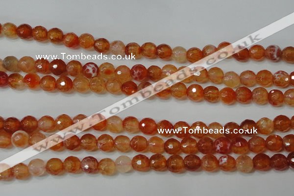 CAG4615 15.5 inches 6mm faceted round fire crackle agate beads