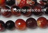 CAG4616 15.5 inches 6mm faceted round fire crackle agate beads