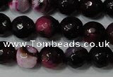 CAG4619 15.5 inches 6mm faceted round fire crackle agate beads