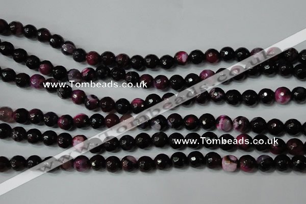 CAG4619 15.5 inches 6mm faceted round fire crackle agate beads