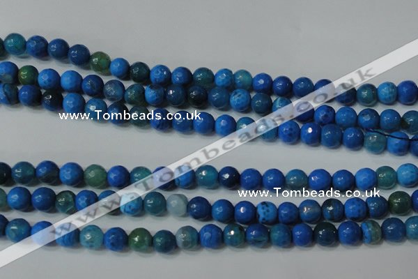 CAG4621 15.5 inches 6mm faceted round fire crackle agate beads