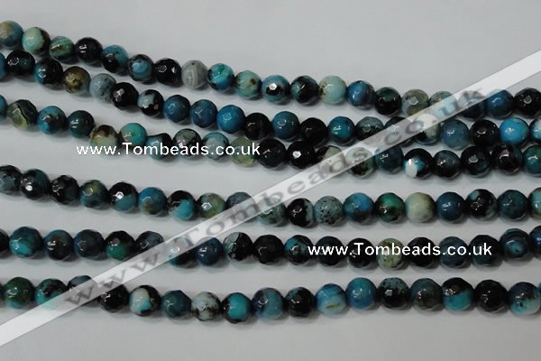 CAG4623 15.5 inches 6mm faceted round fire crackle agate beads