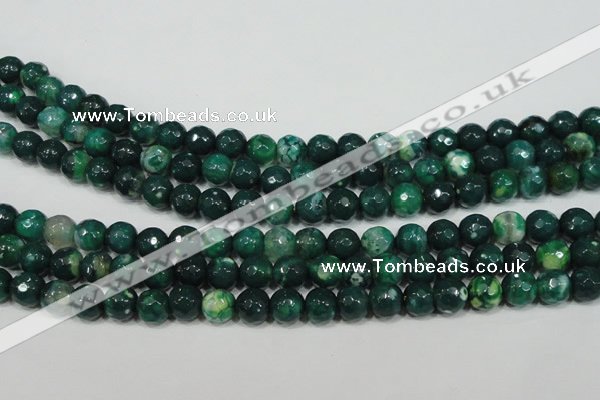 CAG4625 15.5 inches 6mm faceted round fire crackle agate beads