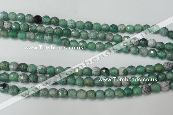 CAG4626 15.5 inches 6mm faceted round fire crackle agate beads