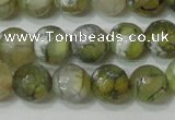 CAG4627 15.5 inches 6mm faceted round fire crackle agate beads