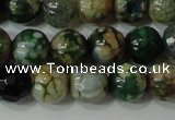 CAG4628 15.5 inches 6mm faceted round fire crackle agate beads