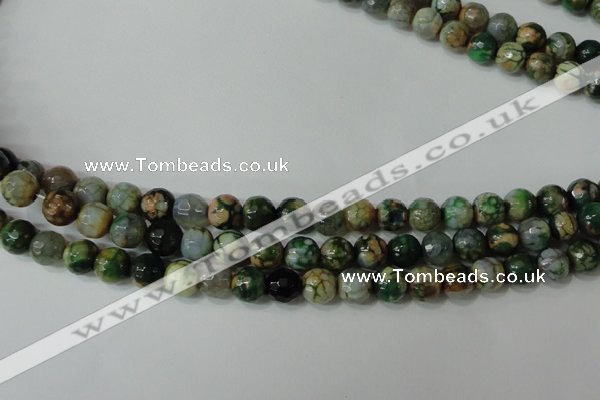 CAG4628 15.5 inches 6mm faceted round fire crackle agate beads