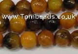 CAG4630 15.5 inches 6mm faceted round fire crackle agate beads