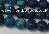 CAG4631 15.5 inches 6mm faceted round fire crackle agate beads