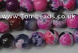 CAG4634 15.5 inches 6mm faceted round fire crackle agate beads