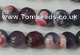 CAG4635 15.5 inches 6mm faceted round fire crackle agate beads