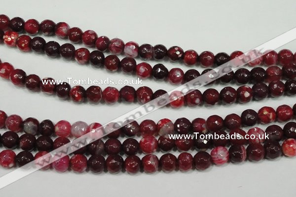 CAG4636 15.5 inches 6mm faceted round fire crackle agate beads