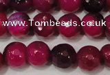 CAG4637 15.5 inches 6mm faceted round fire crackle agate beads