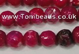 CAG4638 15.5 inches 6mm faceted round fire crackle agate beads