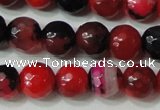 CAG4639 15.5 inches 6mm faceted round fire crackle agate beads