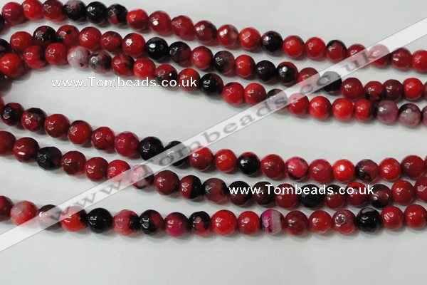 CAG4639 15.5 inches 6mm faceted round fire crackle agate beads