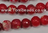 CAG4640 15.5 inches 6mm faceted round fire crackle agate beads