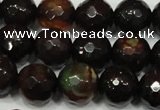 CAG4649 15.5 inches 8mm faceted round fire crackle agate beads