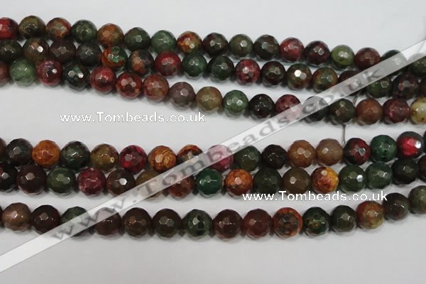 CAG4650 15.5 inches 8mm faceted round fire crackle agate beads