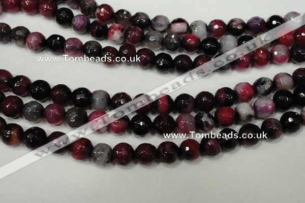 CAG4651 15.5 inches 8mm faceted round fire crackle agate beads