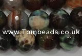 CAG4653 15.5 inches 8mm faceted round fire crackle agate beads