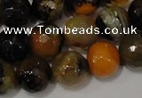 CAG4654 15.5 inches 8mm faceted round fire crackle agate beads