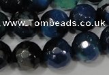 CAG4655 15.5 inches 8mm faceted round fire crackle agate beads