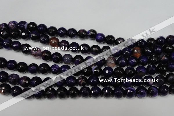 CAG4656 15.5 inches 8mm faceted round fire crackle agate beads