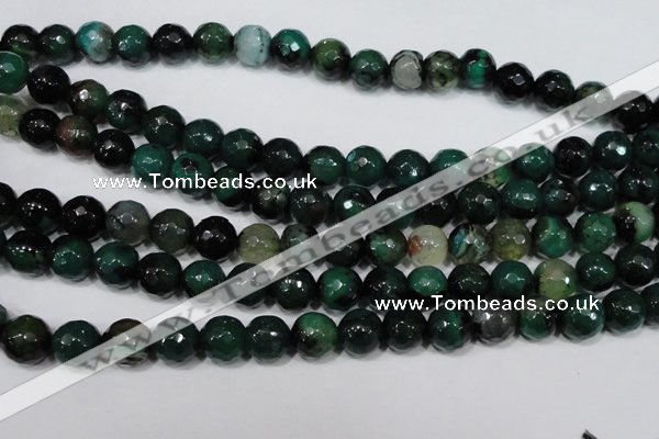 CAG4657 15.5 inches 8mm faceted round fire crackle agate beads