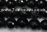 CAG4658 15.5 inches 8mm faceted round fire crackle agate beads