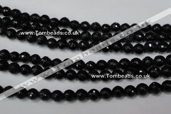 CAG4658 15.5 inches 8mm faceted round fire crackle agate beads