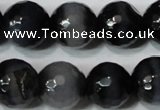 CAG4661 15.5 inches 10mm faceted round fire crackle agate beads