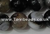 CAG4662 15.5 inches 10mm faceted round fire crackle agate beads