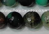 CAG4664 15.5 inches 10mm faceted round fire crackle agate beads