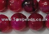 CAG4670 15.5 inches 10mm faceted round fire crackle agate beads