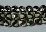 CAG4673 15.5 inches 8mm faceted round tibetan agate beads wholesale