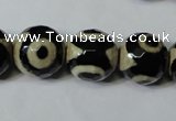 CAG4682 15.5 inches 14mm faceted round tibetan agate beads wholesale