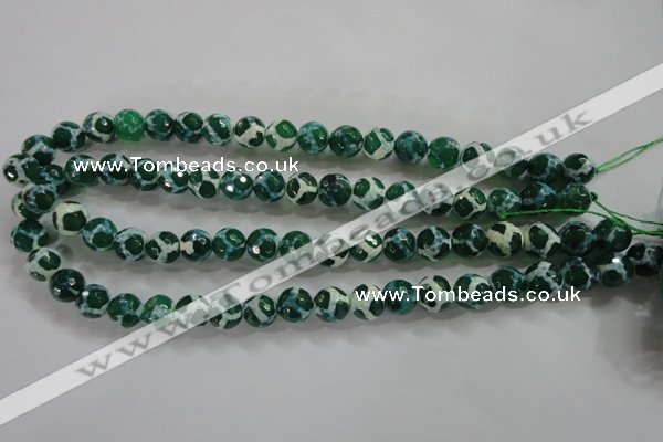 CAG4691 15.5 inches 10mm faceted round tibetan agate beads wholesale