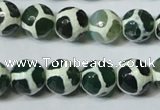 CAG4692 15.5 inches 12mm faceted round tibetan agate beads wholesale