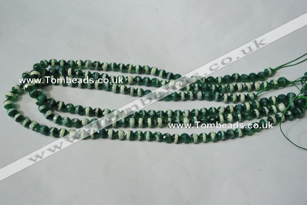 CAG4694 15.5 inches 6mm faceted round tibetan agate beads wholesale