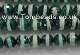 CAG4695 15.5 inches 8mm faceted round tibetan agate beads wholesale