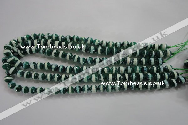 CAG4695 15.5 inches 8mm faceted round tibetan agate beads wholesale